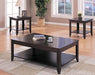 Brooks 3-piece Rectangular Coffee Table Set Cappuccino