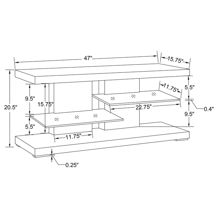 Cogswell 2-shelf Wood 47-inch TV Stand White High Gloss