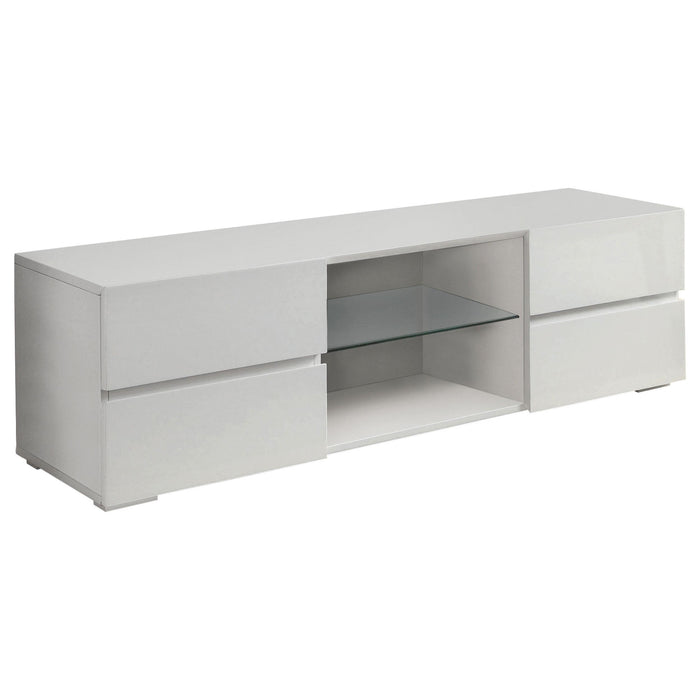 Galvin 4-drawer Wood 55-inch TV Stand White High Gloss