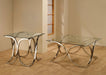 Tess Square Glass Top Metal Side End Table Nickel