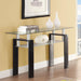 Dyer Rectangular Glass Top Entryway Sofa Console Table Black