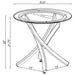 Brooke Round Glass Top Side End Table Metal Base Chrome