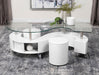 Buckley 3-piece Coffee Table and Stools Set White High Gloss