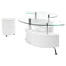 Buckley 3-piece Coffee Table and Stools Set White High Gloss