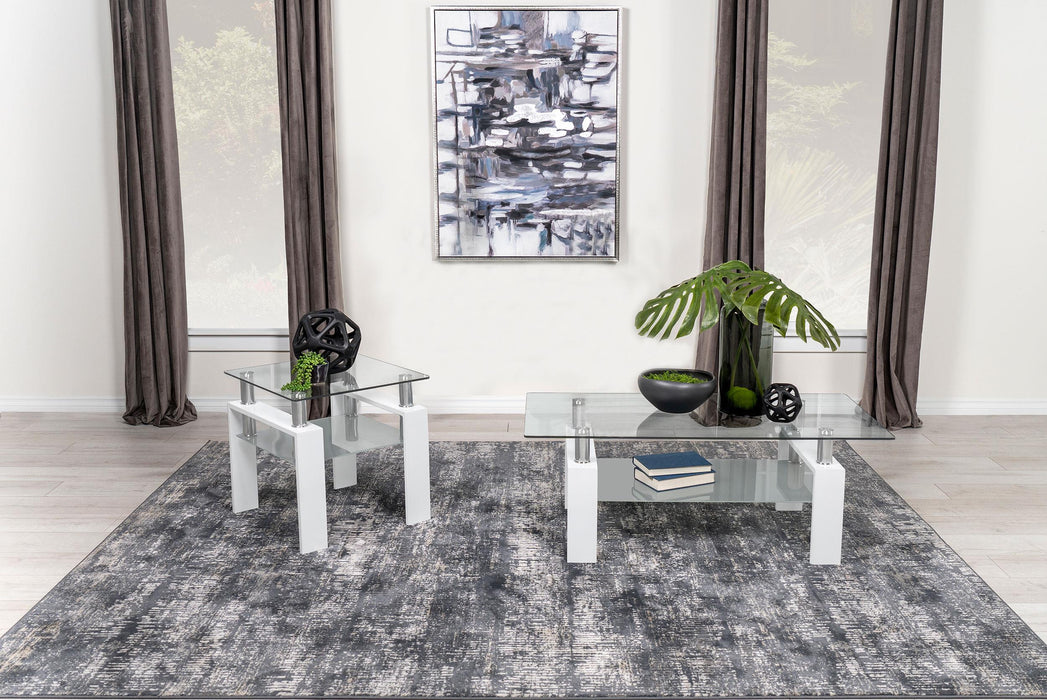 Dyer 2-piece Rectangular Coffee and End Table Set White