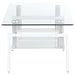 Dyer 1-shelf Rectangular Glass Top Coffee Table White