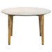 Aldis Round Marble Top Coffee Table White and Natural