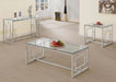 Merced Glass Top Metal Entryway Console Table Nickel