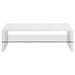 Airell Rectangular Coffee Table with Shelf White High Gloss