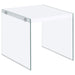 Opal Square Glass Frame Side End Table White High Gloss