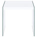 Opal Square Glass Frame Side End Table White High Gloss