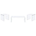 Opal 3-piece Coffee and End Table Set White High Gloss
