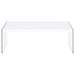Opal Rectangular Glass Frame Coffee Table White High Gloss