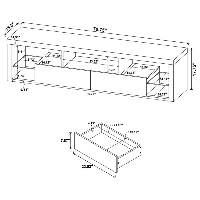 Jude 2-drawer Engineered Wood 71-inch TV Stand High Gloss White