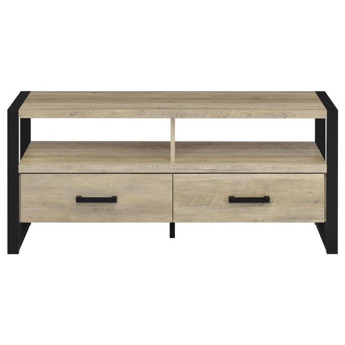 James 2-drawer Engineered Wood 48-inch TV Stand Distressed Pine