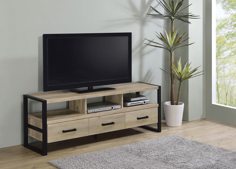 James 3-drawer Engineered Wood 60-inch TV Stand Distressed Pine