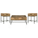 Stephie 3-piece Square Coffee and End Table Set Honey Brown
