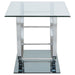 Danville Square U-Shaped Glass Top Side End Table Chrome