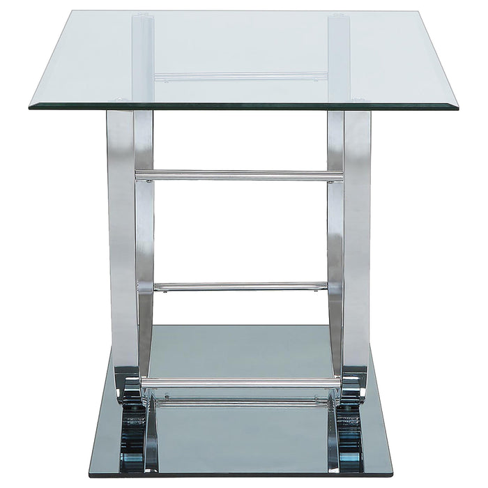 Danville 3-piece Glass Top Coffee and End Table Set Chrome