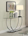 Danville U-shaped Glass Top Entryway Console Table Chrome