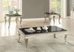 Carone Square Glass Top End Side Table Black and Chrome