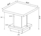 Reston Square Engineered Wood Side End Table Cappuccino