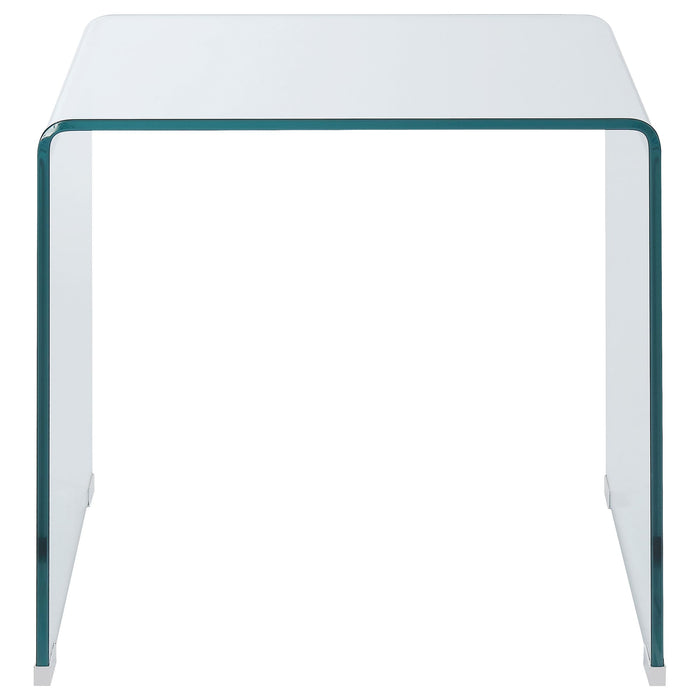 Ripley 3-piece Bent Glass Coffee and End Table Set Clear