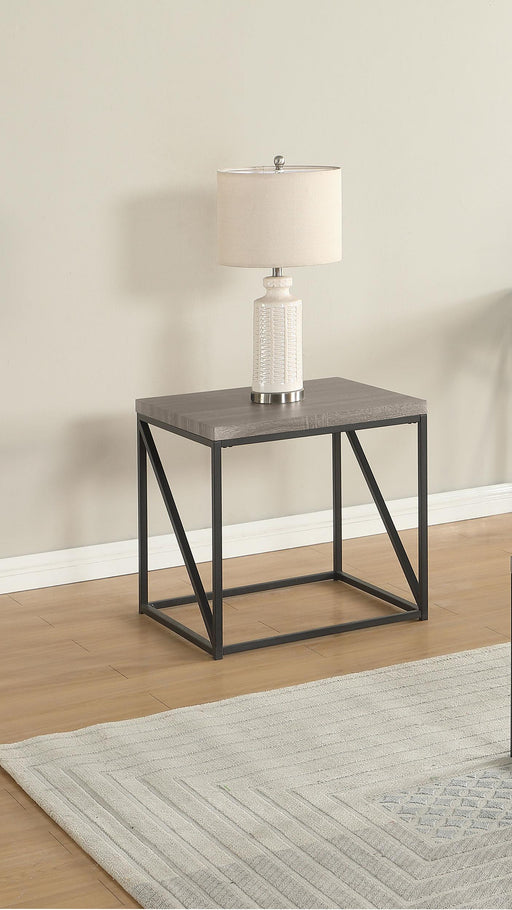 Birdie Square Engineered Wood End Table Sonoma Grey