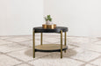 Arini Round End Side Table With Storage Shelf Black