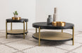 Arini Round End Side Table With Storage Shelf Black