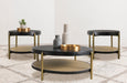 Arini 3-piece Round Coffee and End Table Set Black
