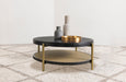 Arini Round Coffee Table With Storage Shelf Black