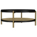Arini Round Coffee Table With Storage Shelf Black