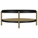 Arini Round Coffee Table With Storage Shelf Black