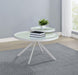 Briggs Round Marble Printed Glass Top Coffee Table White