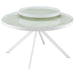 Briggs Round Marble Printed Glass Top Coffee Table White