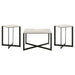 Tobin 3-piece Marble Top Coffee and End Table Set White