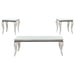 Carone 3-piece Glass Top Coffee and End Table Set White