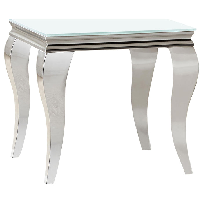 Carone 3-piece Glass Top Coffee and End Table Set White