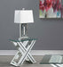 Bonnie Rectangular Mirrored Glass Top End Table Silver
