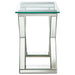 Bonnie Rectangular Mirrored Glass Top End Table Silver