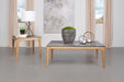 Polaris Square SmartTop Side End Table Grey and Light Oak