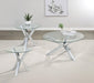 Kenzie 3-piece Round Coffee and End Table Set Chrome