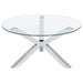 Kenzie 3-piece Round Coffee and End Table Set Chrome