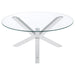 Kenzie 3-piece Round Coffee and End Table Set Chrome