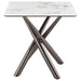 Carvell Square Sintered Stone End Side Table Mirage White