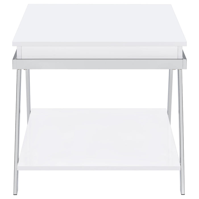 Marcia 2-piece Coffee and End Table Set White High Gloss