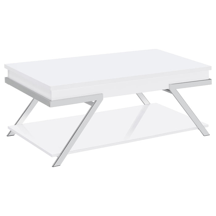 Marcia 2-piece Coffee and End Table Set White High Gloss