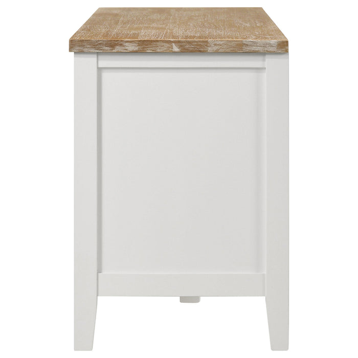 Hollis 2-door Wood 67-inch TV Stand with Drawer Brown and White