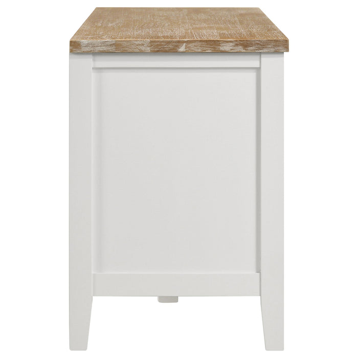 Hollis 2-door Wood 67-inch TV Stand with Drawer Brown and White